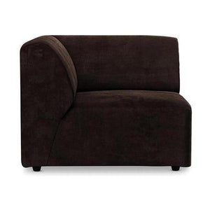 HKliving Jax bank left end Royal Velvet Espresso