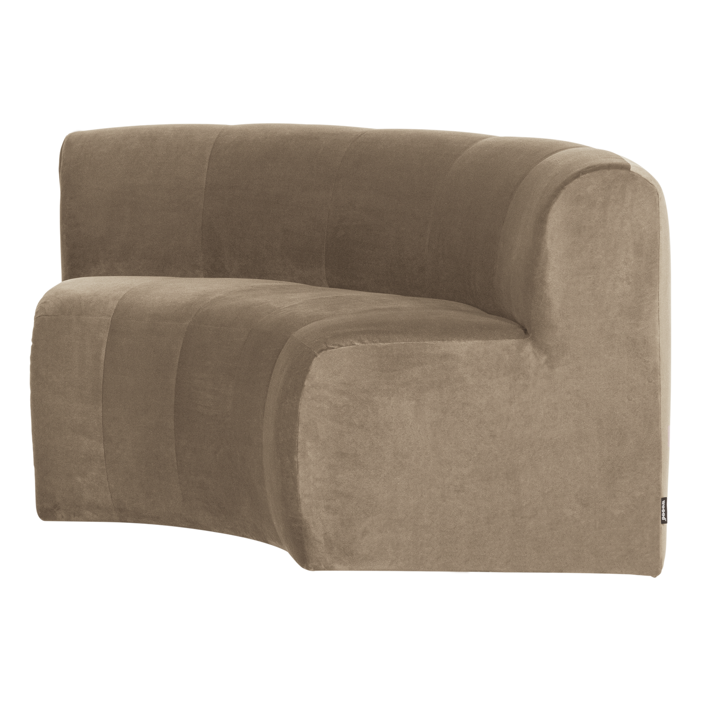 WOOOD Mojo Base eetbank halfronde hoek rugleuning velvet Khaki