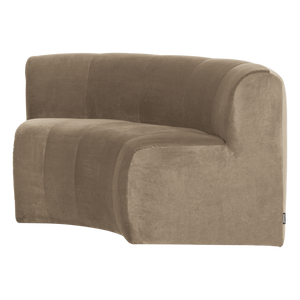 WOOOD Mojo Base eetbank halfronde hoek rugleuning velvet Khaki