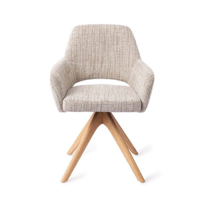 Jesper Home Yanai eetkamerstoel Caramel Grid revolve oak natural