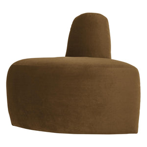 WOOOD Mojo Base eetbank hoek rond rugleuning velvet Honinggeel