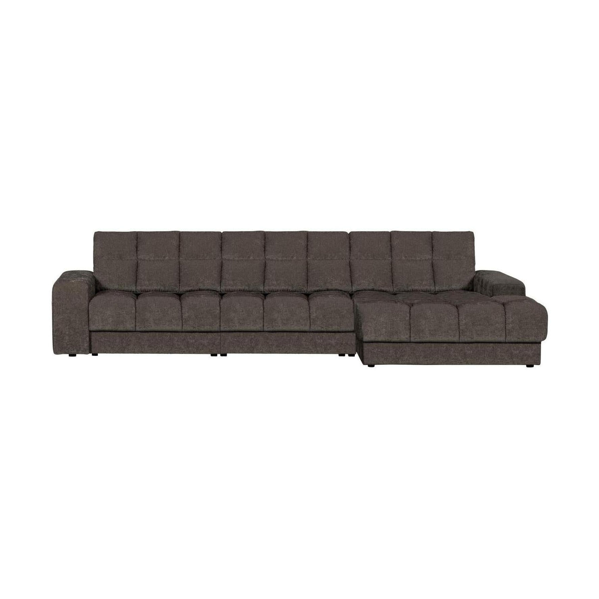 WOOOD Second Date chaise longue bank rechts velvet Warmgrijs