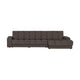 WOOOD Second Date chaise longue bank rechts velvet Warmgrijs