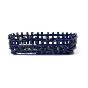 Ferm Living Ceramic Oval opbergmand Blue