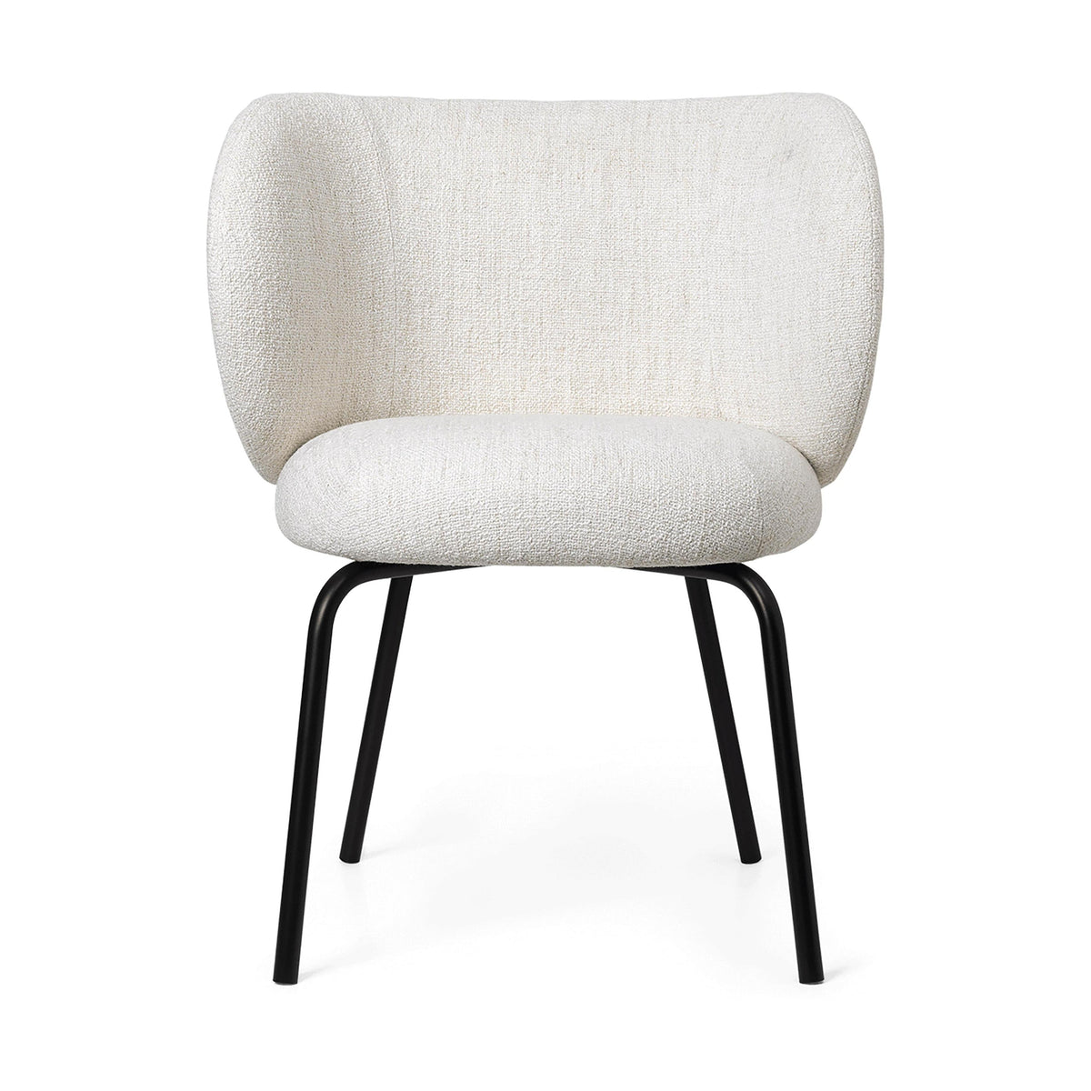 Ferm Living Rico armstoel Bouclé Off-White vierpoot zwart