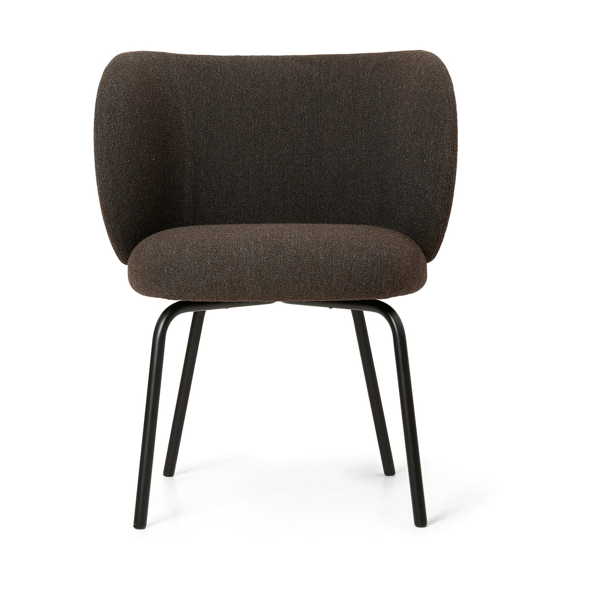 Ferm Living Rico armstoel Hallingdal Dark Grey/Brown vierpoot zwart