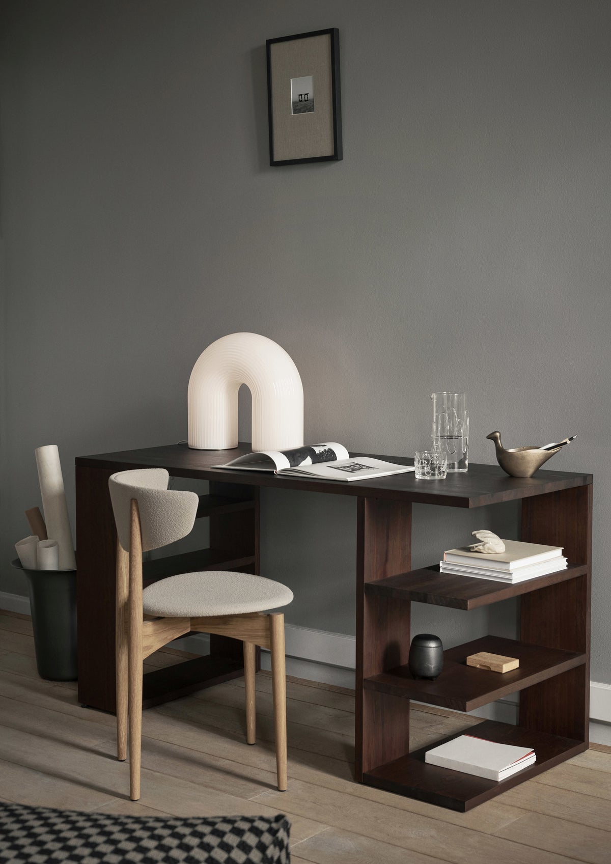 Ferm Living Herman eetkamerstoel Oak/Bouclé Off-White