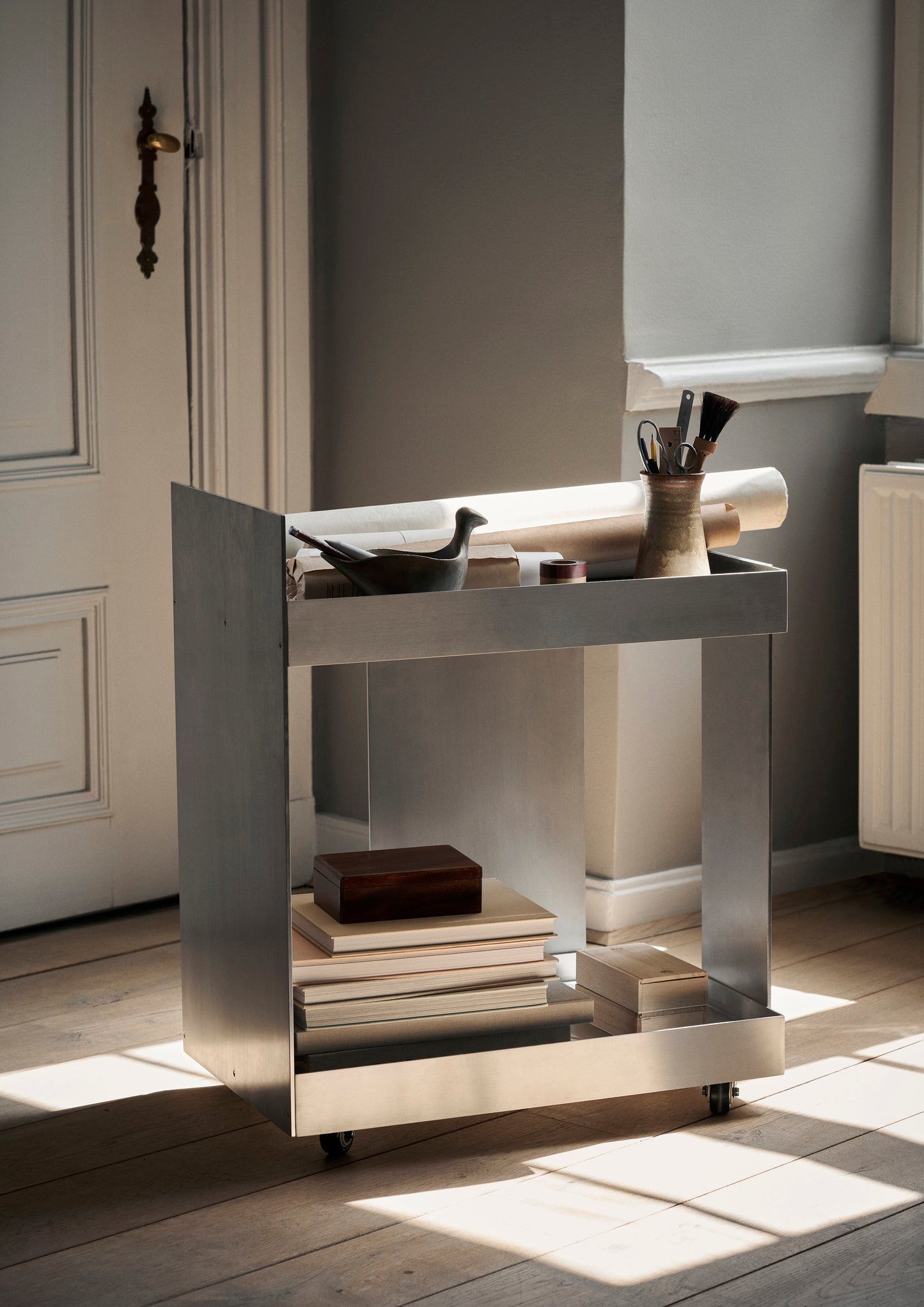 Ferm Living Lager opbergtrolley Aluminium
