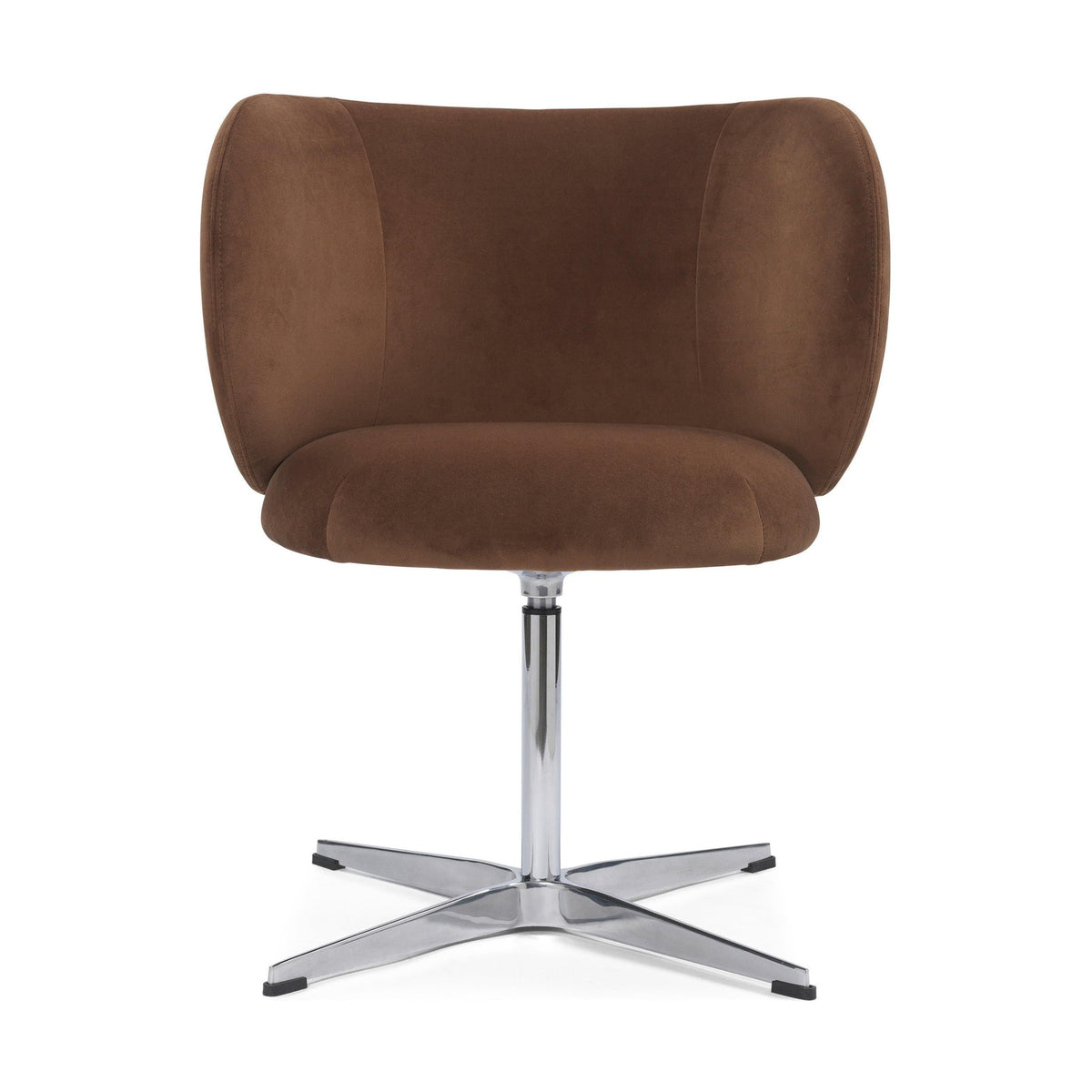 Ferm Living Rico armstoel Rich Velvet Soft Brown swivel chroom