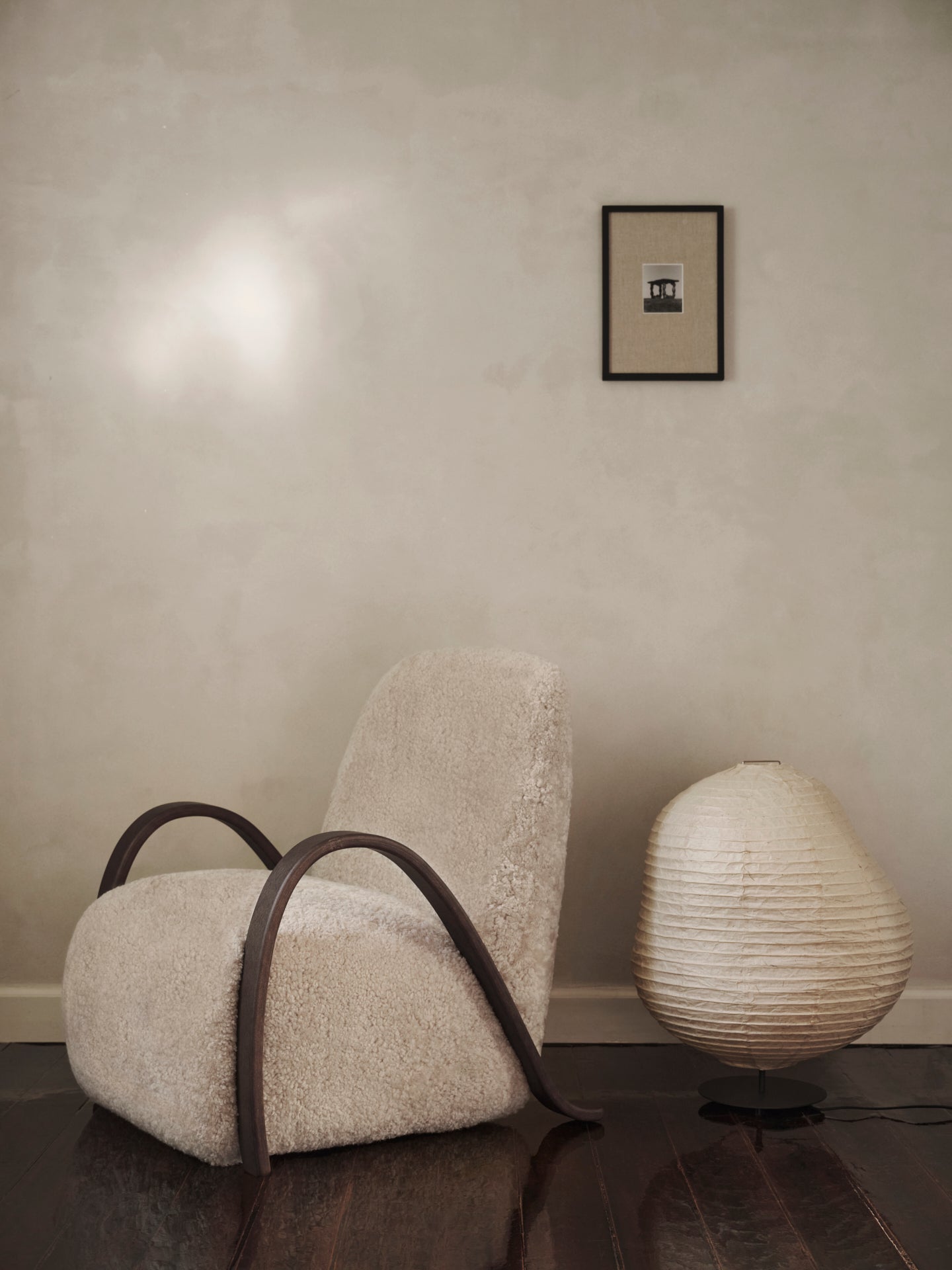 Ferm Living Kurbis vloerlamp laag Naturall/Black