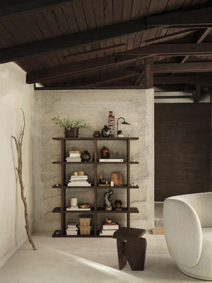 Ferm Living Kona boekenkast 122,5x141 cm eiken Dark Stained