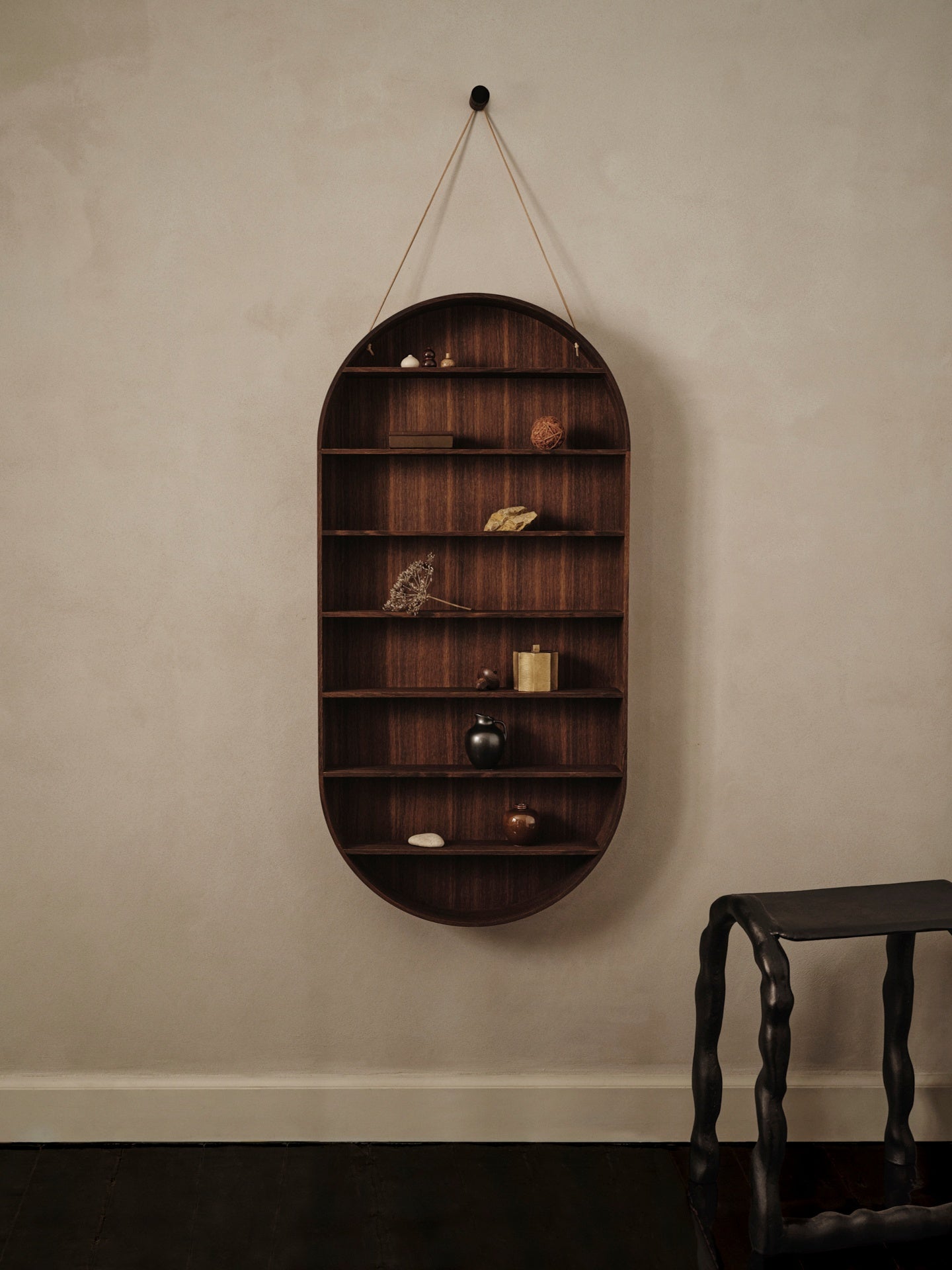 Ferm Living Oval Dorm wandrek gerookt eiken