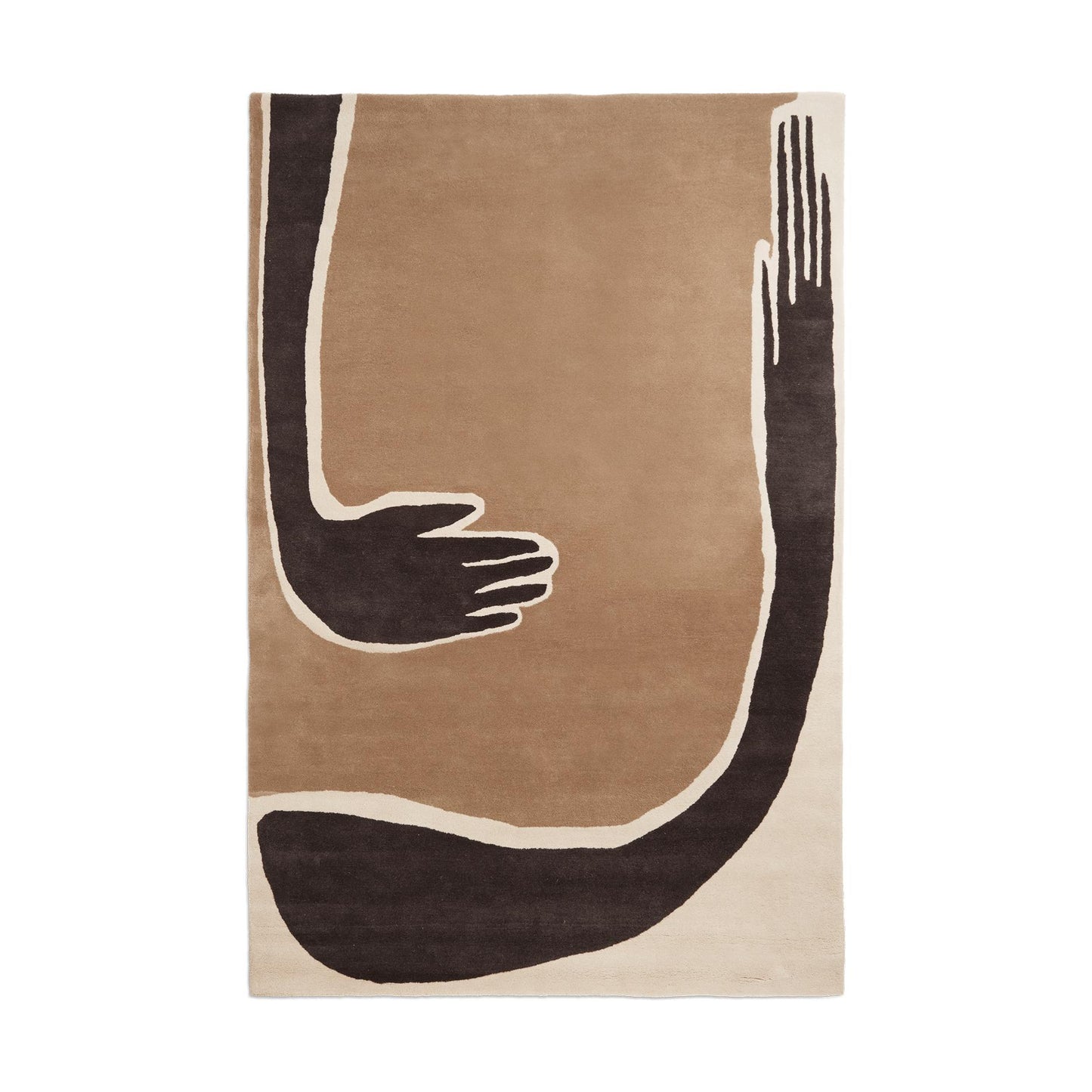 Ferm Living Pose vloerkleed Dark Coffee/Off-white