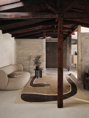 Ferm Living Pose vloerkleed Dark Coffee/Off-white