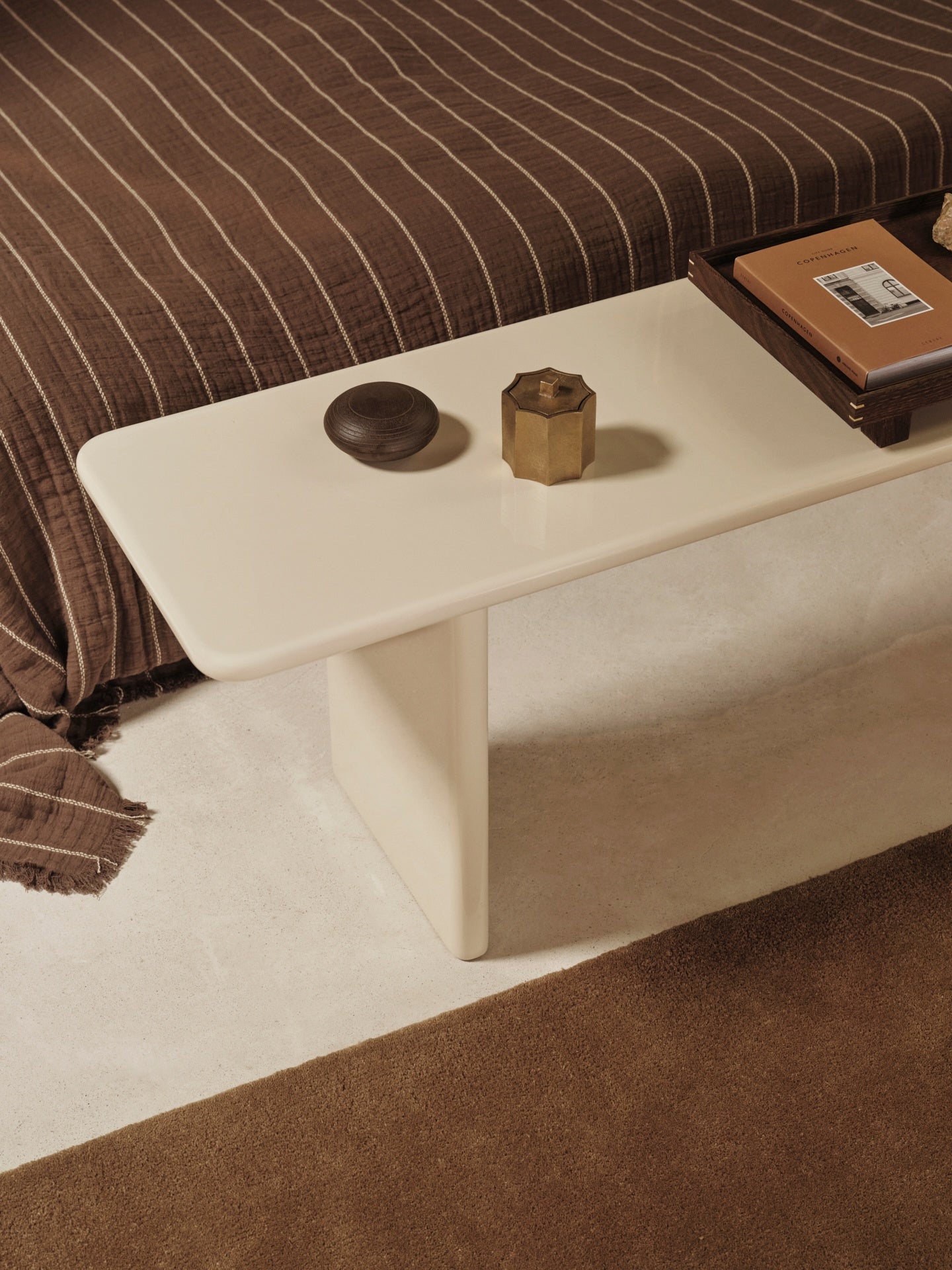 Ferm Living Rink eetkamerbank 140 cm Eggshell