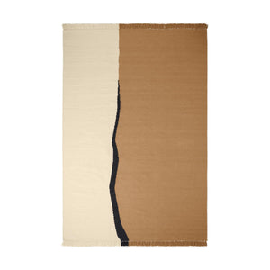 Ferm Living Soil Kelim vloerkleed Dark Sand/Off-white