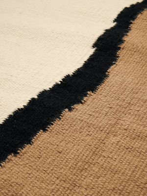 Ferm Living Soil Kelim vloerkleed Dark Sand/Off-white