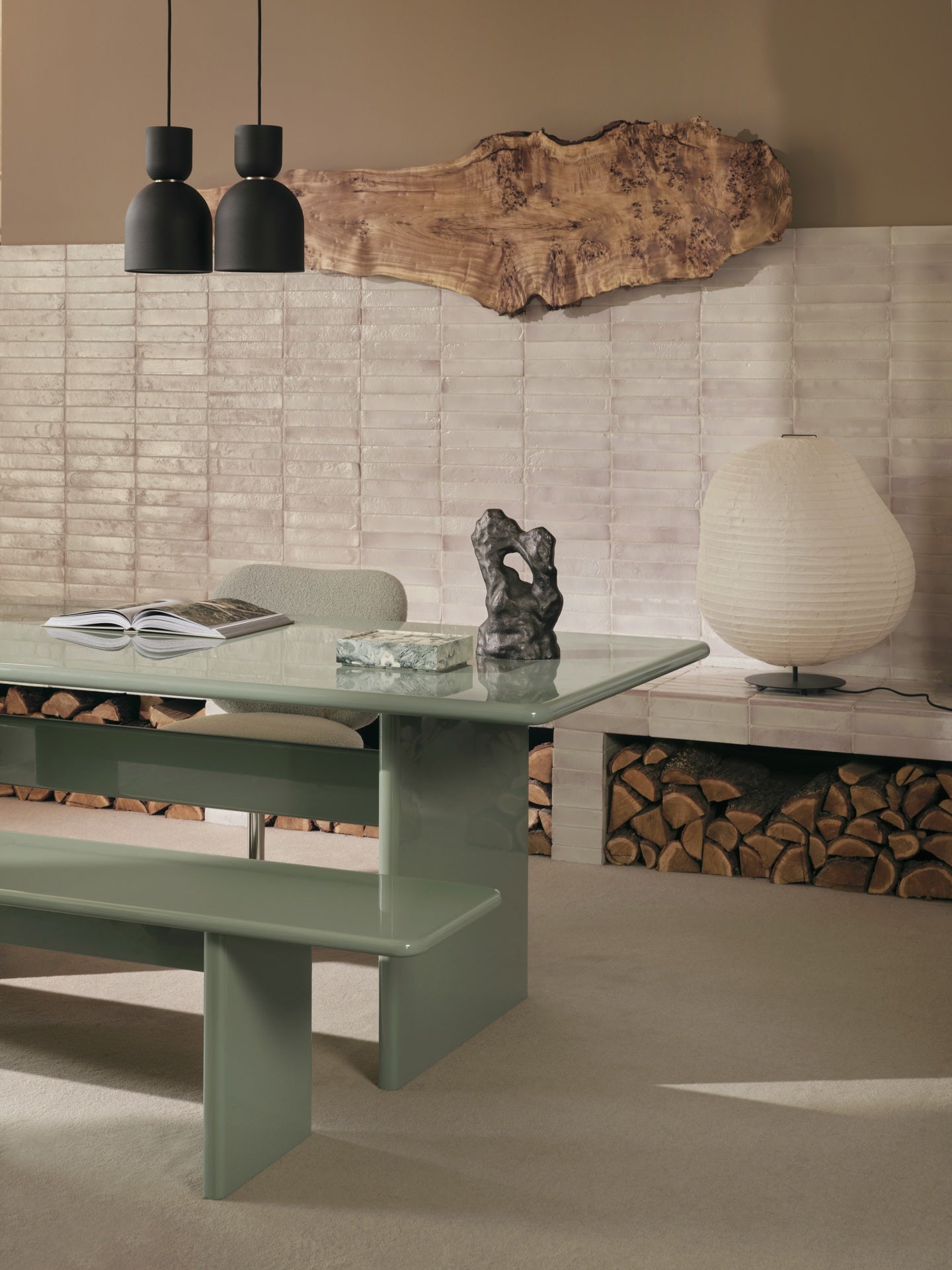 Ferm Living Rink eetkamerbank 140 cm Tea Green