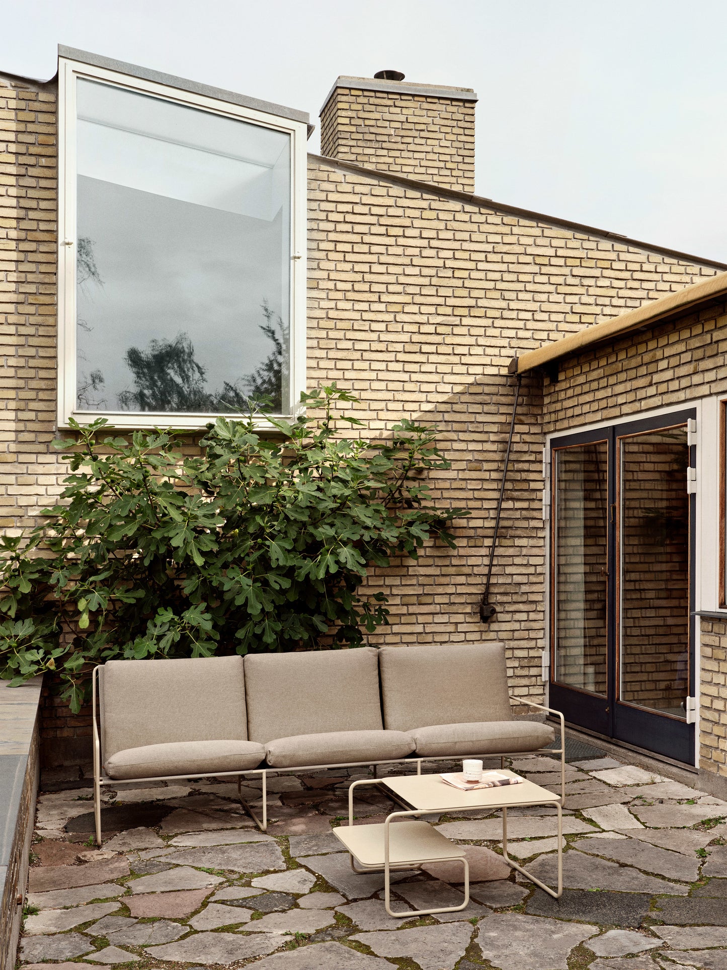 Ferm Living Desert 3-zits tuinbank Cashmere/Dark Sand