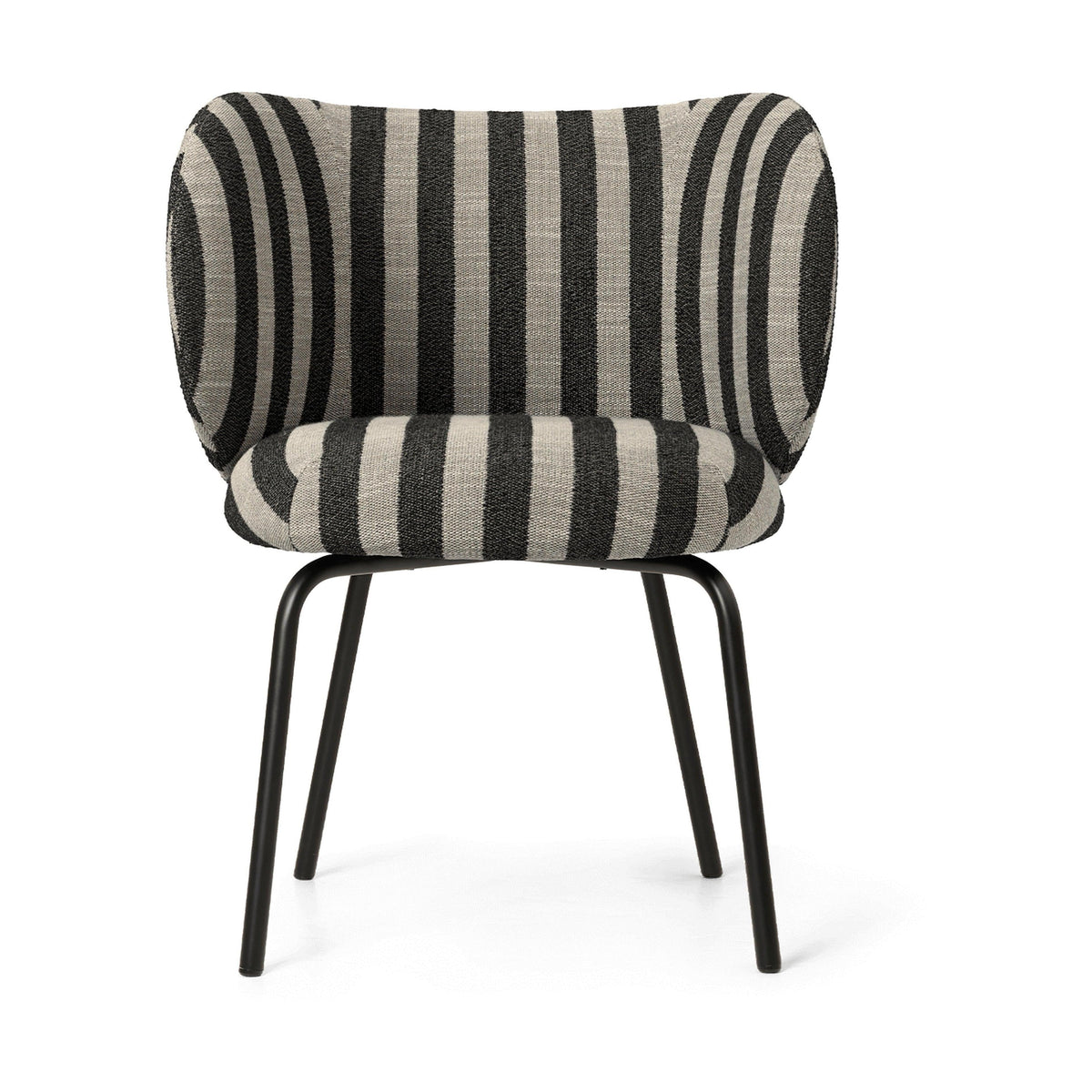 Ferm Living Rico armstoel Louisiana Sand/Black vierpoot zwart