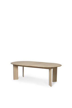 Ferm Living Bevel uitschuifbare eettafel White Oiled Beech