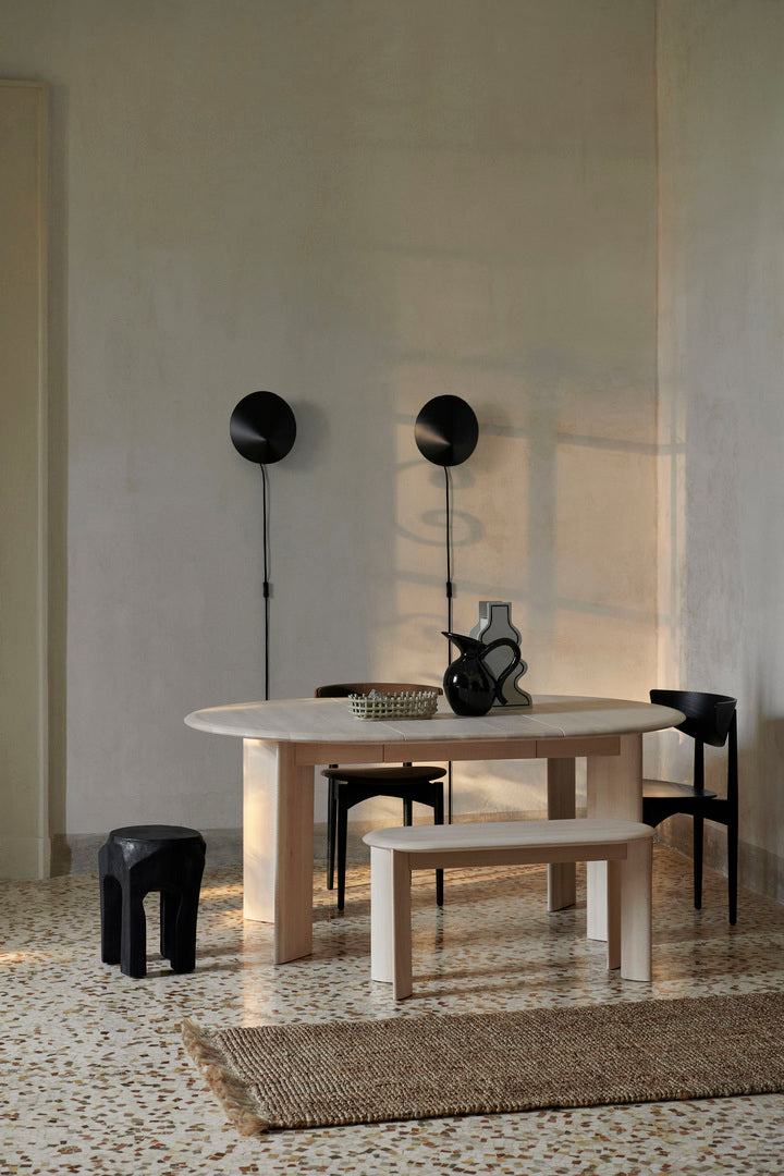 Ferm Living Bevel uitschuifbare eettafel White Oiled Beech