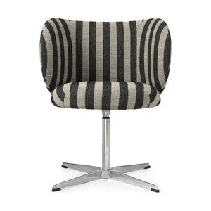 Ferm Living Rico armstoel Louisiana Sand/Black swivel chroom
