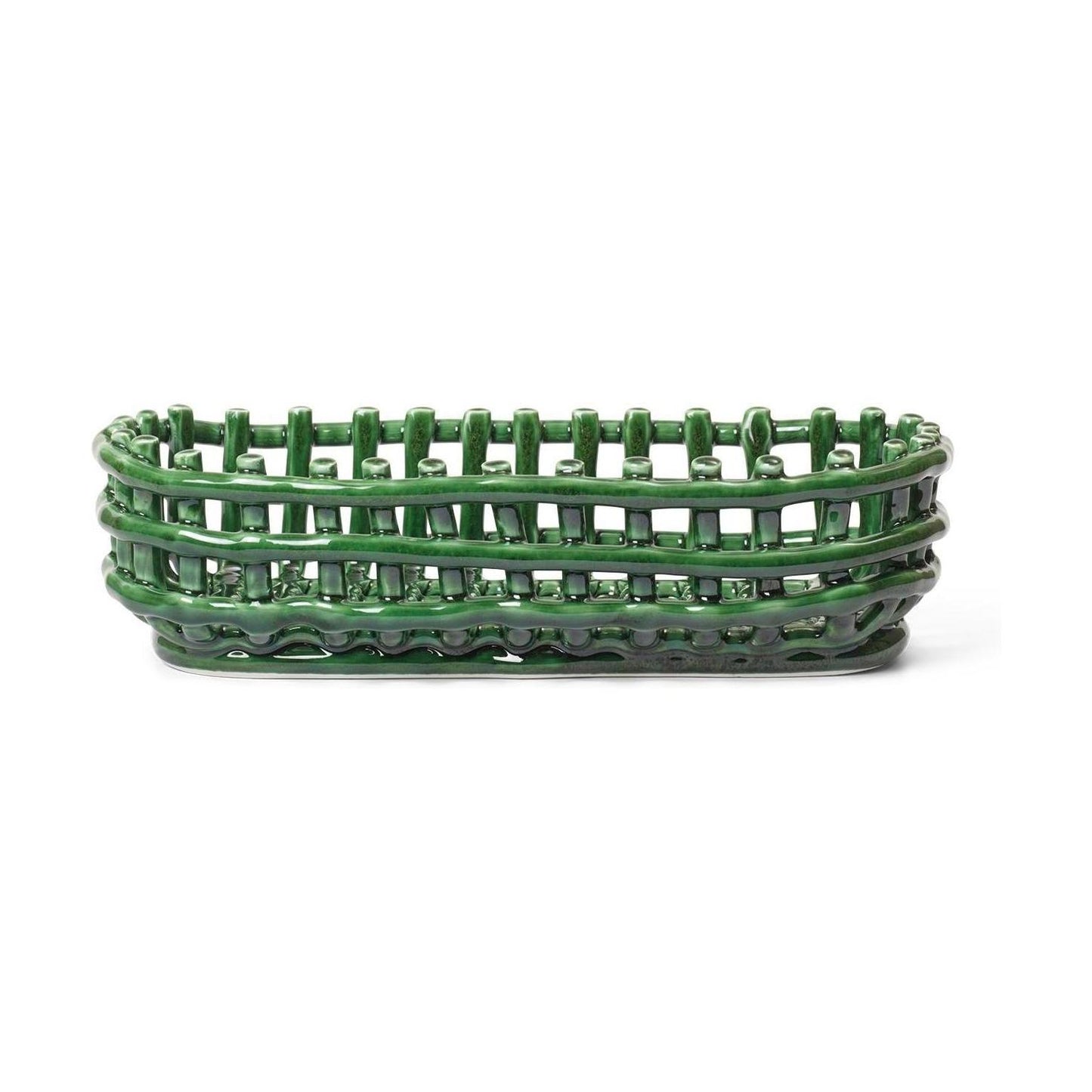 Ferm Living Ceramic Oval opbergmand Emerald Green