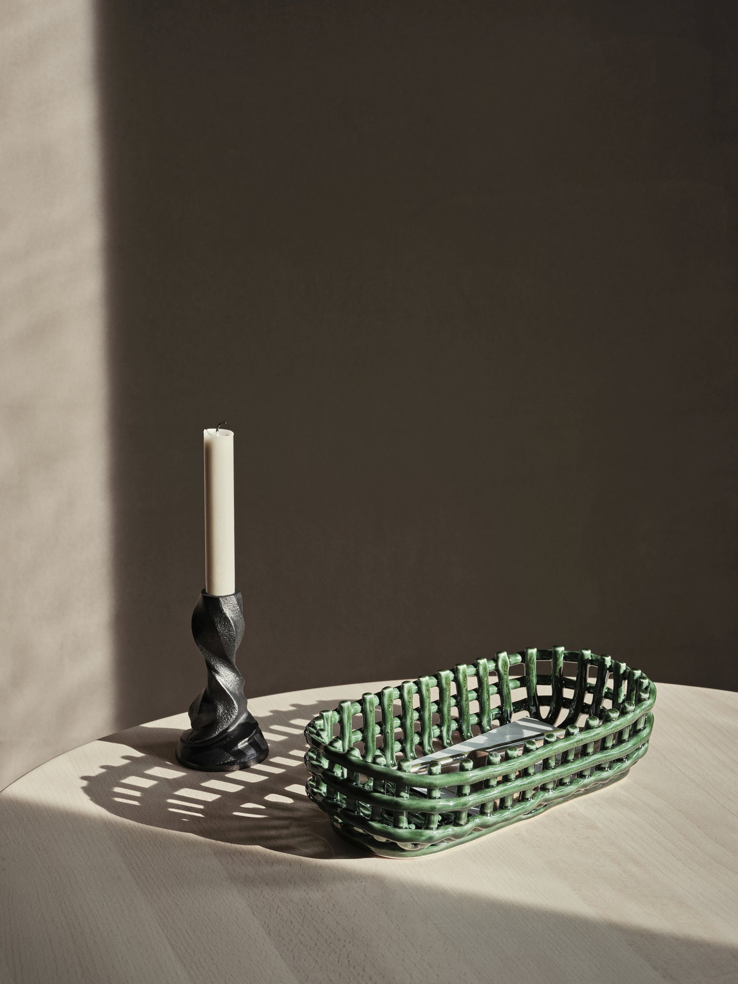 Ferm Living Ceramic Oval opbergmand Emerald Green