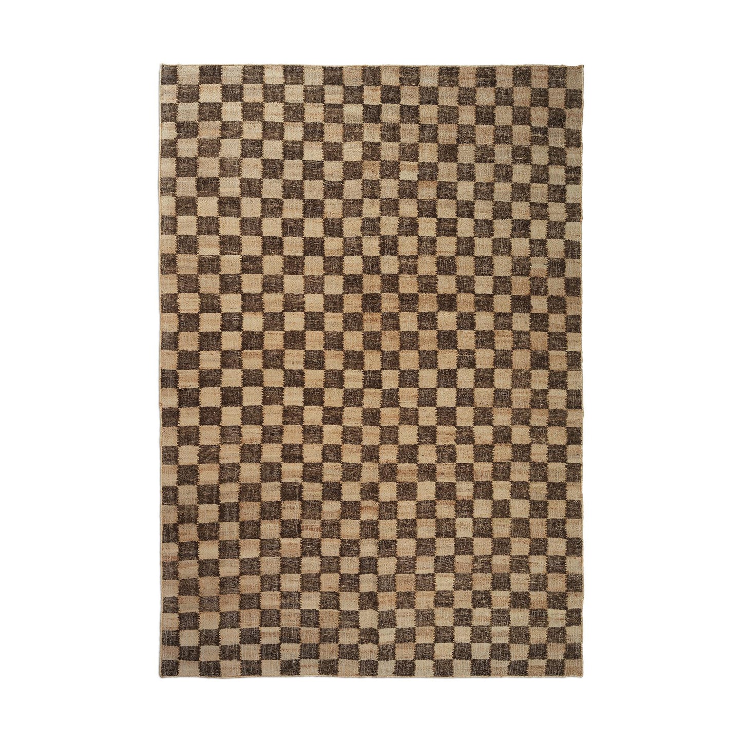 Ferm Living Check Wool Jute vloerkleed 200x300 cm Coffee/Natural
