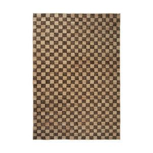 Ferm Living Check Wool Jute vloerkleed 200x300 cm Coffee/Natural