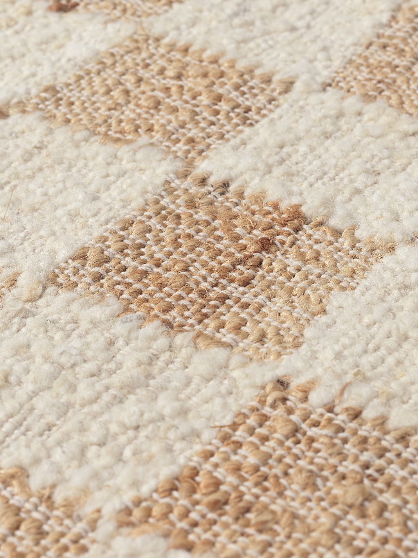 Ferm Living Check Wool Jute vloerkleed 200x300 cm Off-white/Natural