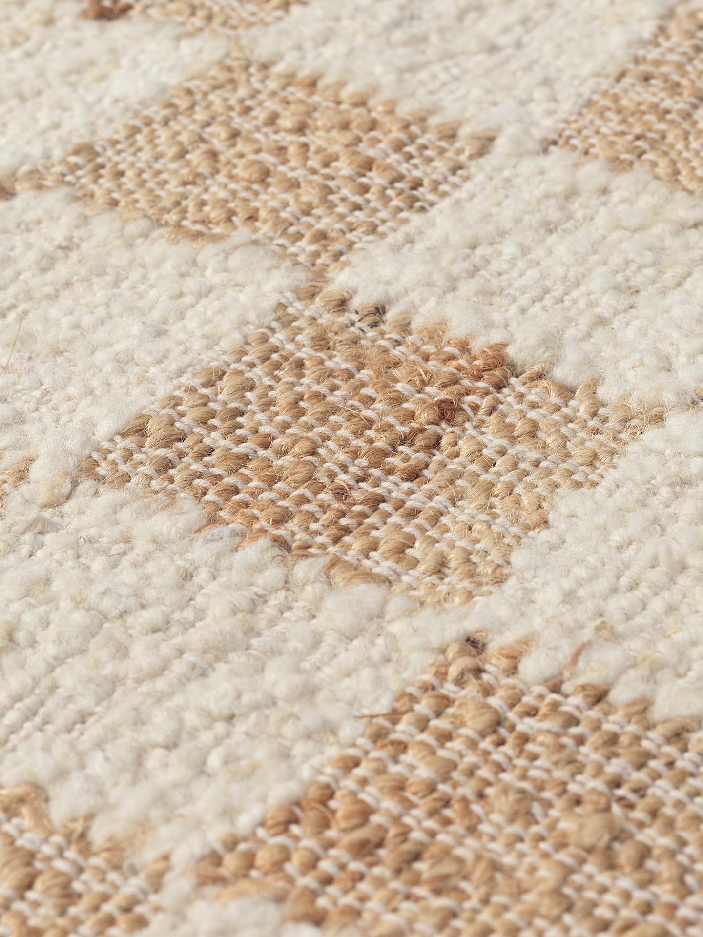 Ferm Living Check Wool Jute vloerkleed 140x200 cm Off-white/Natural
