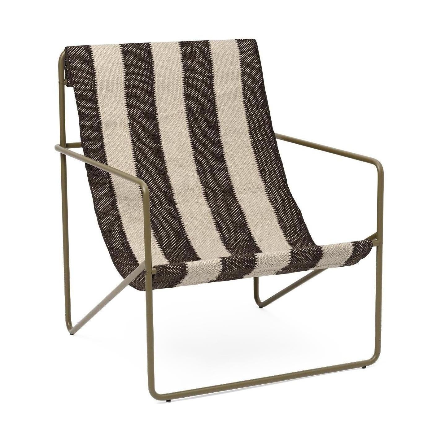 Ferm Living Desert loungestoel Off-White Chocolate/Olive