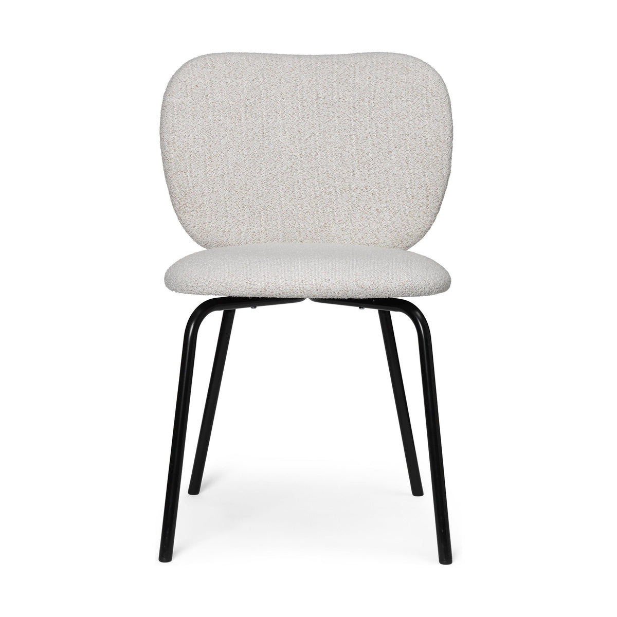 Ferm Living Rico eetkamerstoel Soft Bouclé Off-White/Sand vierpoot zwart