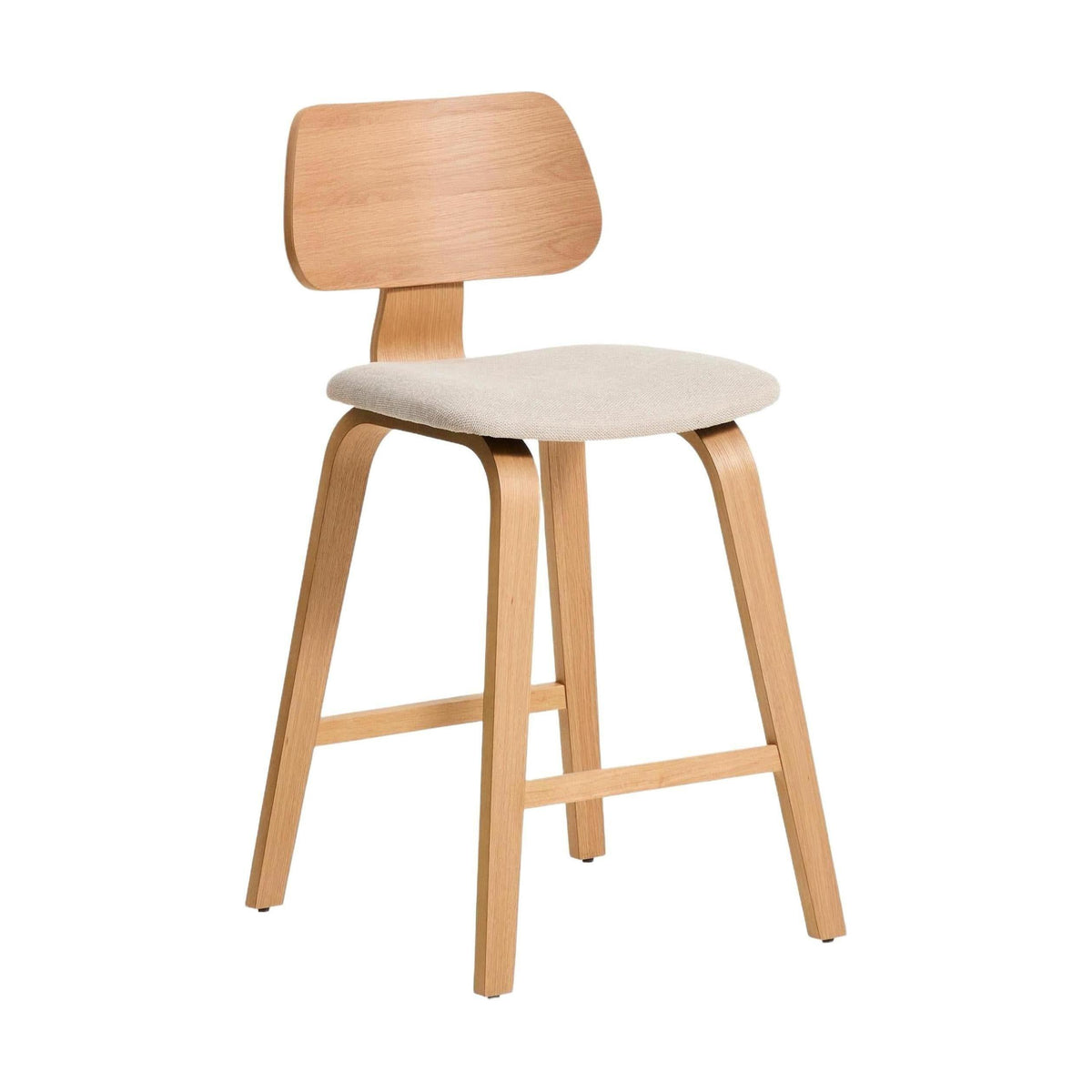 Kave Home Gena barkruk H66 chenille Grey/Beige