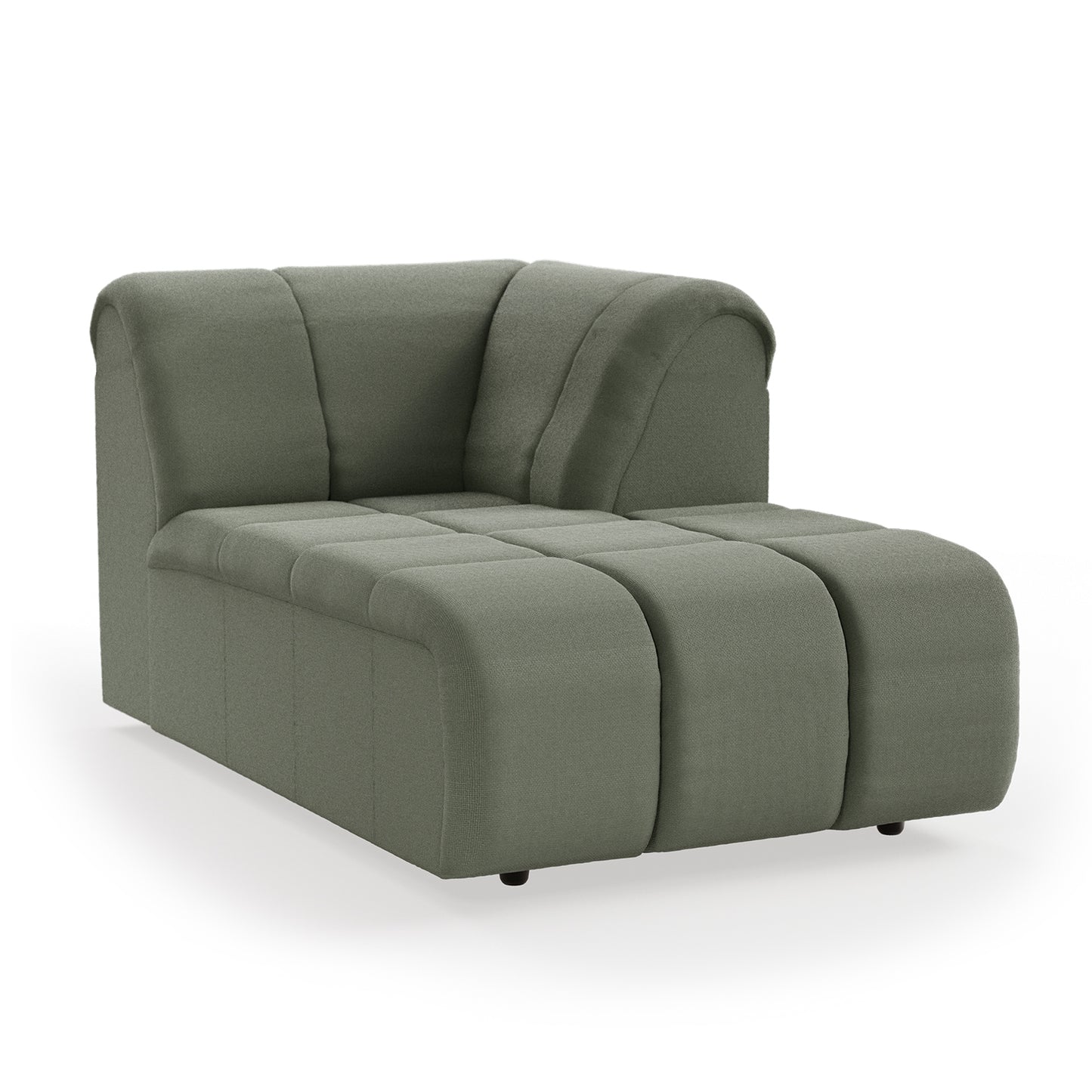 HKliving Wave bank right divan Linen Army Green