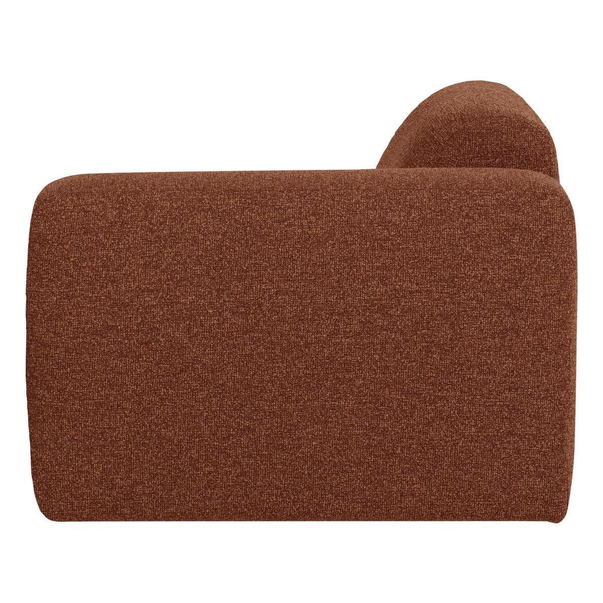 WOOOD Mojo Base 1-zits bank arm rechts bouclé Roestbruin