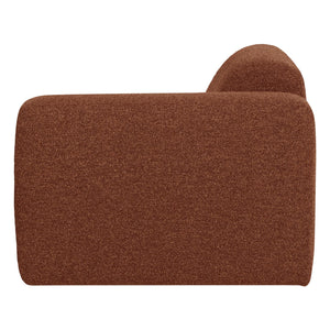 WOOOD Mojo Base 1-zits bank arm rechts bouclé Roestbruin