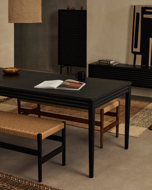 Kave Home Lenon eettafel uitschuifbaar rechthoek 200x90 cm Black