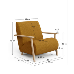Kave Home Meghan fauteuil Mustard