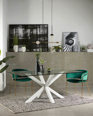 Kave Home Argo eettafel rechthoek 200x100 cm Clear/White