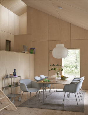 Muuto Fiber Soft eetkamerstoel gestoffeerd Vidar 693 swivel