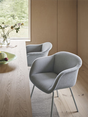 Muuto Fiber Soft eetkamerstoel gestoffeerd Vidar 693 swivel