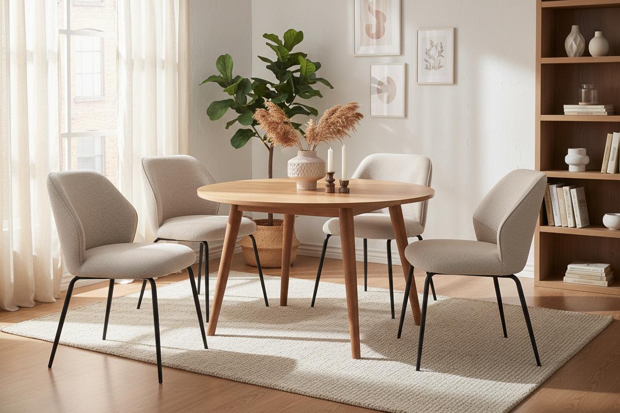 HelloChair HC21 Rivi eetkamerstoel Lake Linen vierpoot zwart