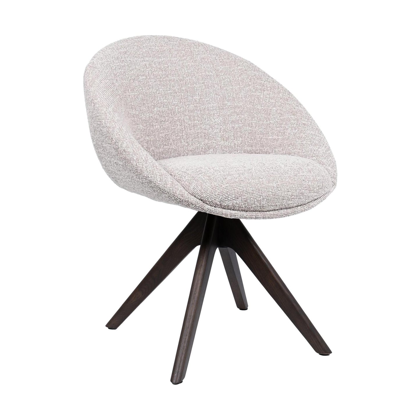 HelloChair HC18 Silven eetkamerstoel Amber Beige spinpoot hout walnoot
