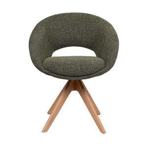 HelloChair HC19 Tovi eetkamerstoel Global Green spinpoot hout naturel