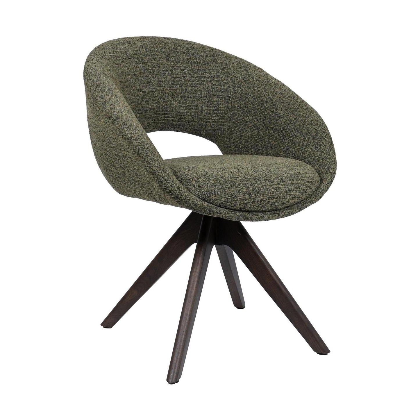 HelloChair HC19 Tovi eetkamerstoel Global Green spinpoot hout walnoot