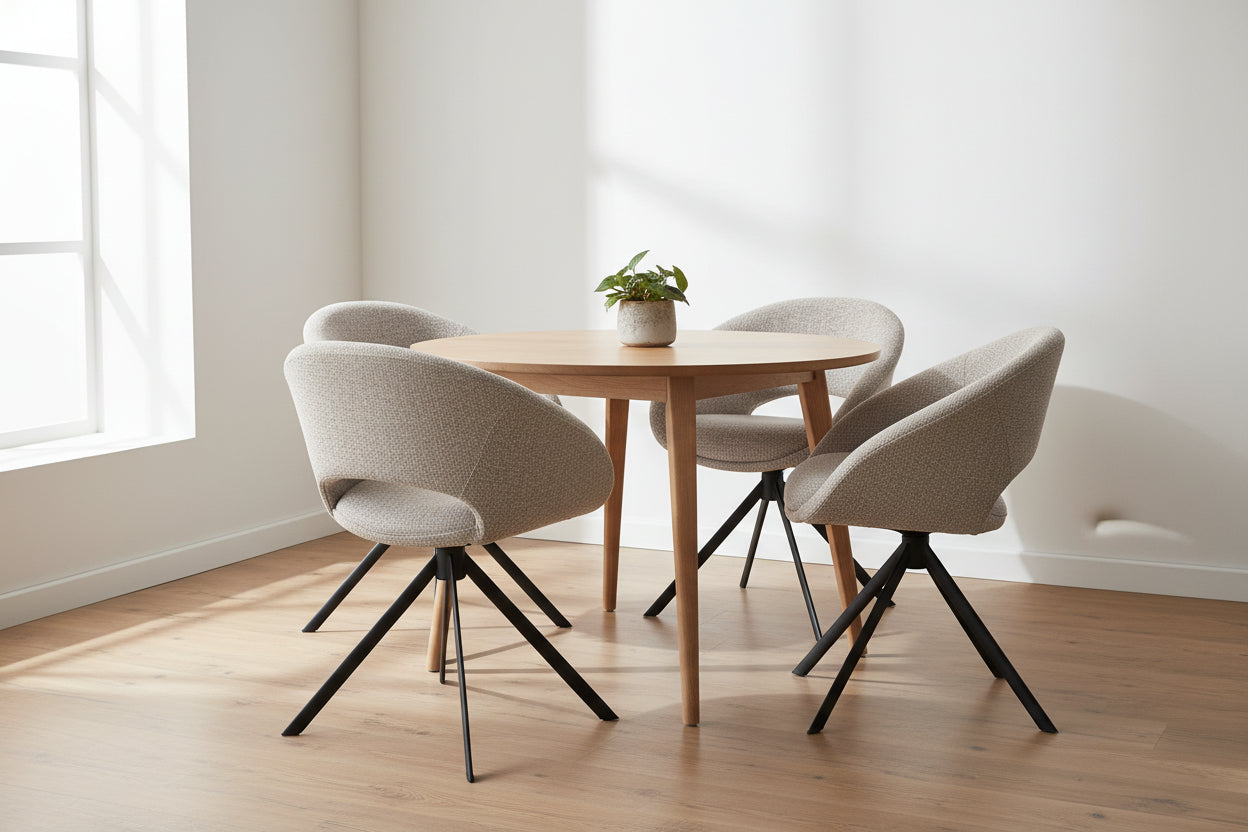 HelloChair HC19 Tovi eetkamerstoel spinpoot zwart Global Sand