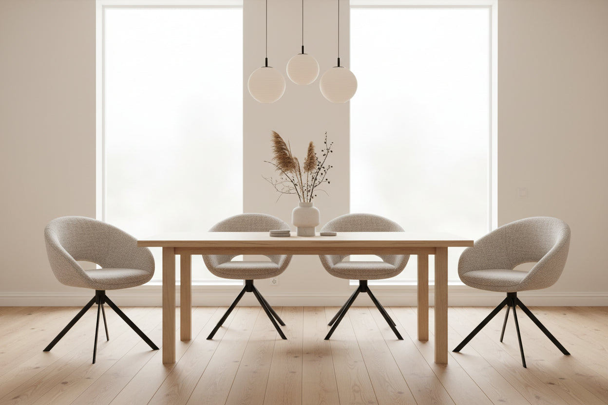 HelloChair HC19 Tovi eetkamerstoel spinpoot beige Global Natural